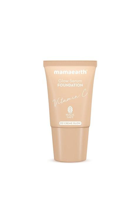 Mamaearth Glow Serum Mini Foundation With Vitamin C Turmeric 18Ml Creme 02