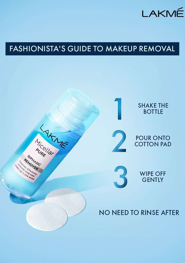 Lakme Micellar Pure Bi Phasic Remover For Makeup Removal 200Ml - Indya