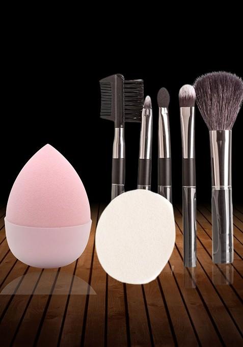 Basicare Set Of 6 Beauty Blender With Makeup Brush