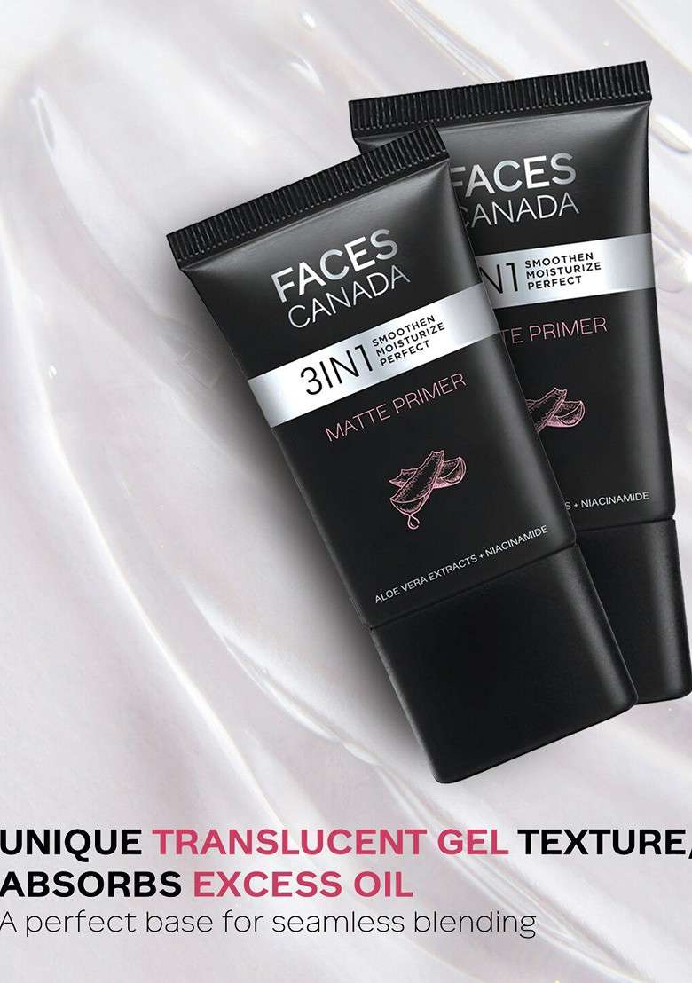 Faces Canada 3 In 1 Matte Face Primer With Aloe Vera Niacinamide 30G - Indya