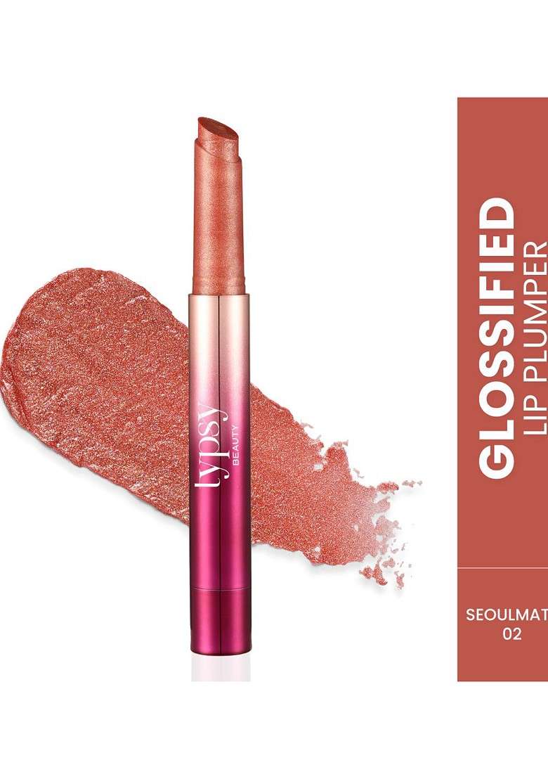 Typsy Beauty Glossified 3 In 1 Lip Plumper Balm Gloss With Shimmer2 7G Seoulmate 02 - Indya
