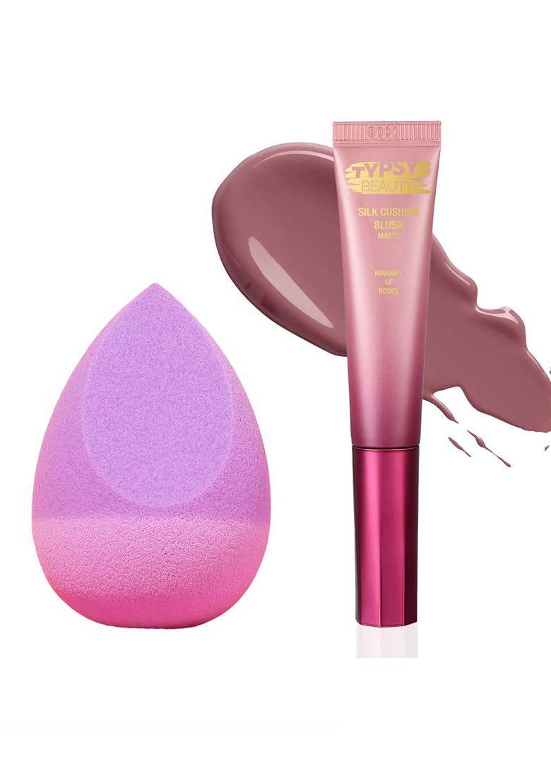 Typsy Beauty Set Of Dip Dab Dual Blender Silk Cushion Liquid Blush Wand 15Ml - Indya