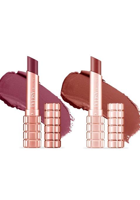 Typsy Beauty Set Of 2 Cocoa Peptide Velvet Matte Lipstick
