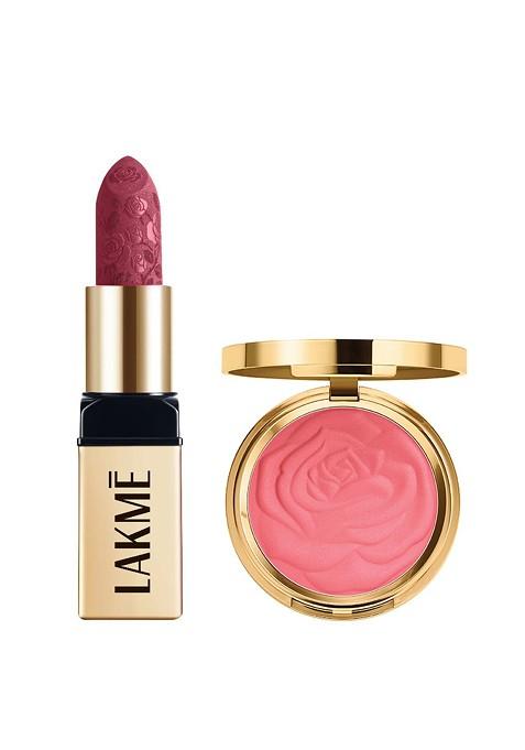 Lakme Rouge Bloom Blush Bullet Lipstick Combo Pink Blossom 2 Poppy 202