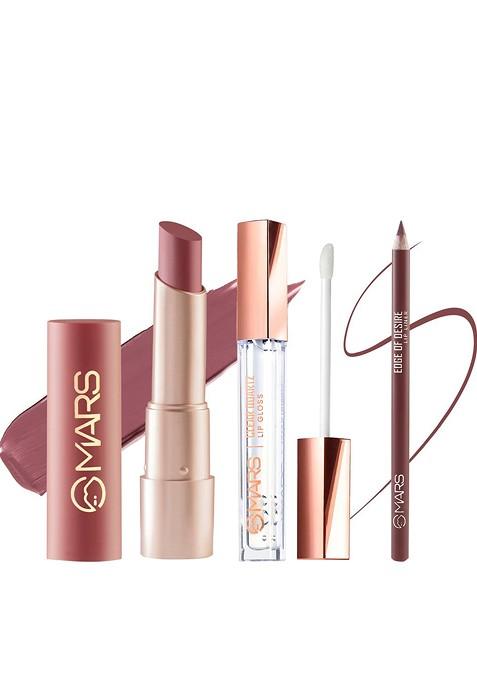 Mars Set Of Bullet Lipstick Lip Gloss Liner Pencil
