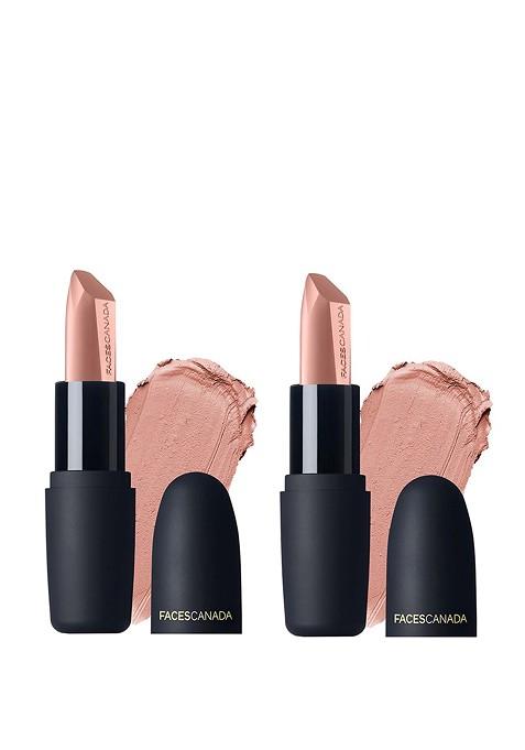 Faces Canada Set Of 2 Weightless Matte Finish Hydrating Lipstick Buff Nude 05