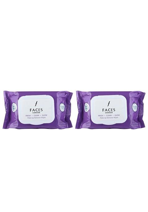 Faces Canada Set Of 2 Fresh Clean Glow Makeup Remover Wipes 30 Pulls Each