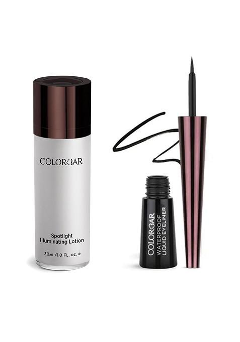 Colorbar Set Of Precision Eyeliner 2 5 Ml Black Spotlight Illuminating Lotion 30