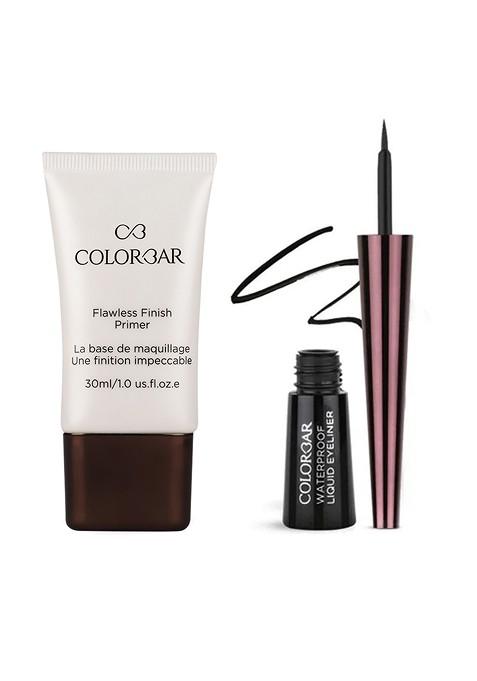 Colorbar Set Of Precision Liquid Eyeliner 2 5 Ml Black Flawless Finish Primer 30