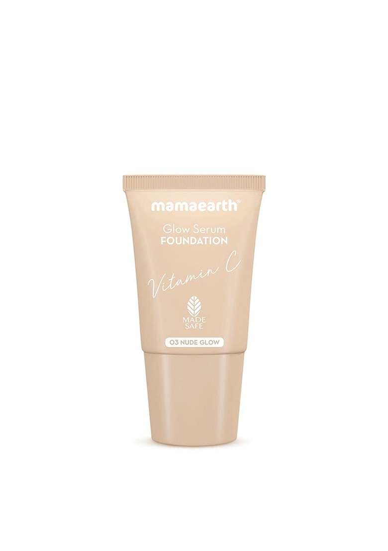 Mamaearth Glow Serum Mini Foundation With Vitamin C Turmeric 18Ml Nude 03 - Indya