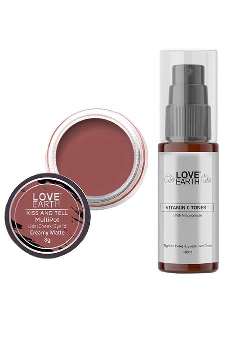 Love Earth Multipot Lip Cheek Eyelid Tint 8G Vitamin C Toner 100Ml