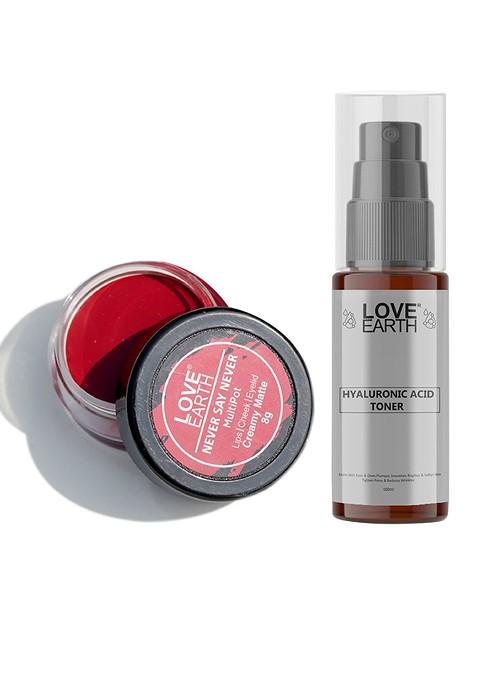 Love Earth Multipot Lip Cheek Eyelid Tint 8G Hyaluronic Acid Toner 100Ml