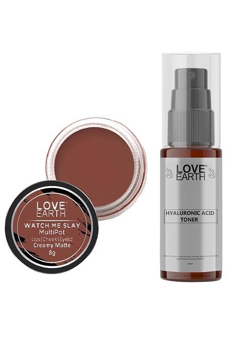 Love Earth Multipot Lip Cheek Eyelid Tint 8G Hyaluronic Acid Toner 100Ml