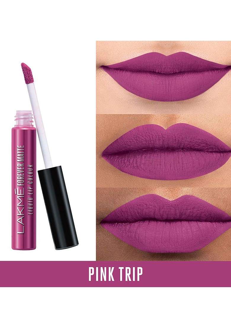 Lakme Set Of 3 Forever Matte Liquid Lip Colour 5 6Ml Each Pink Trip Nude Latte Coral Sense - Indya