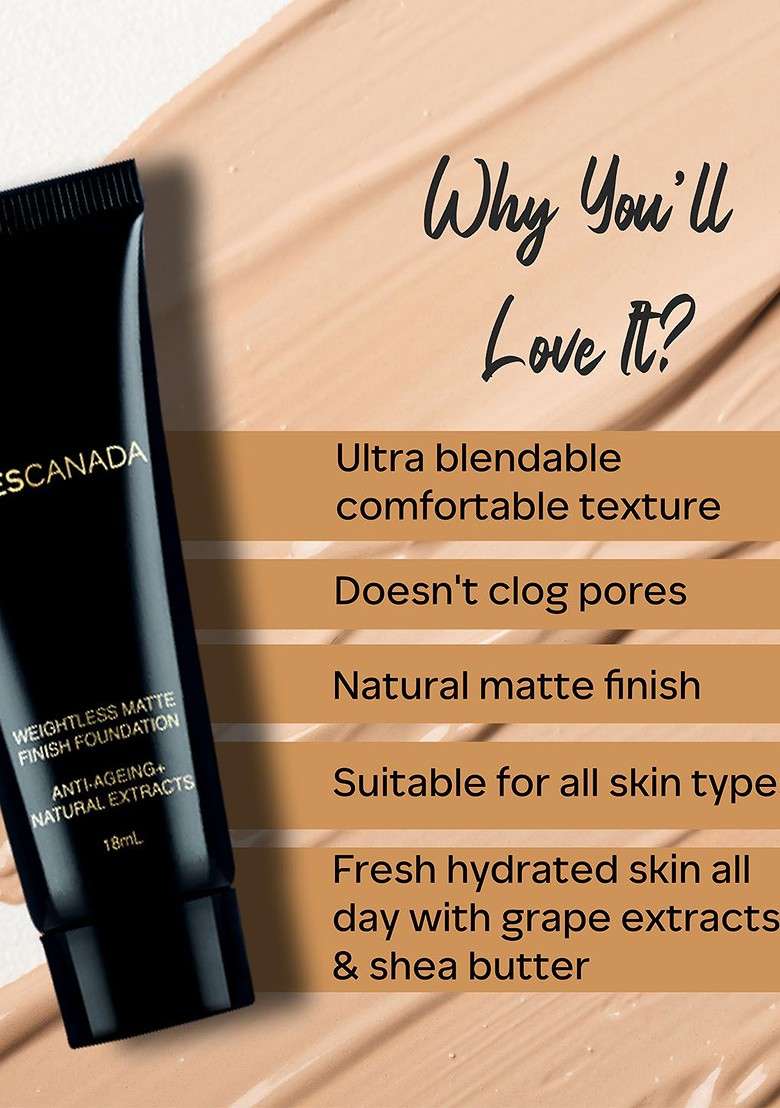Faces Canada Set Of Weightless Matte Foundation Natural 02 Ultime Pro Makeup Fixer - Indya