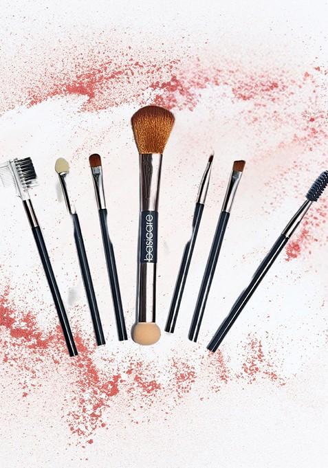 Basicare Set Of 7 Premium Soft Bristles Makeup Brush Black