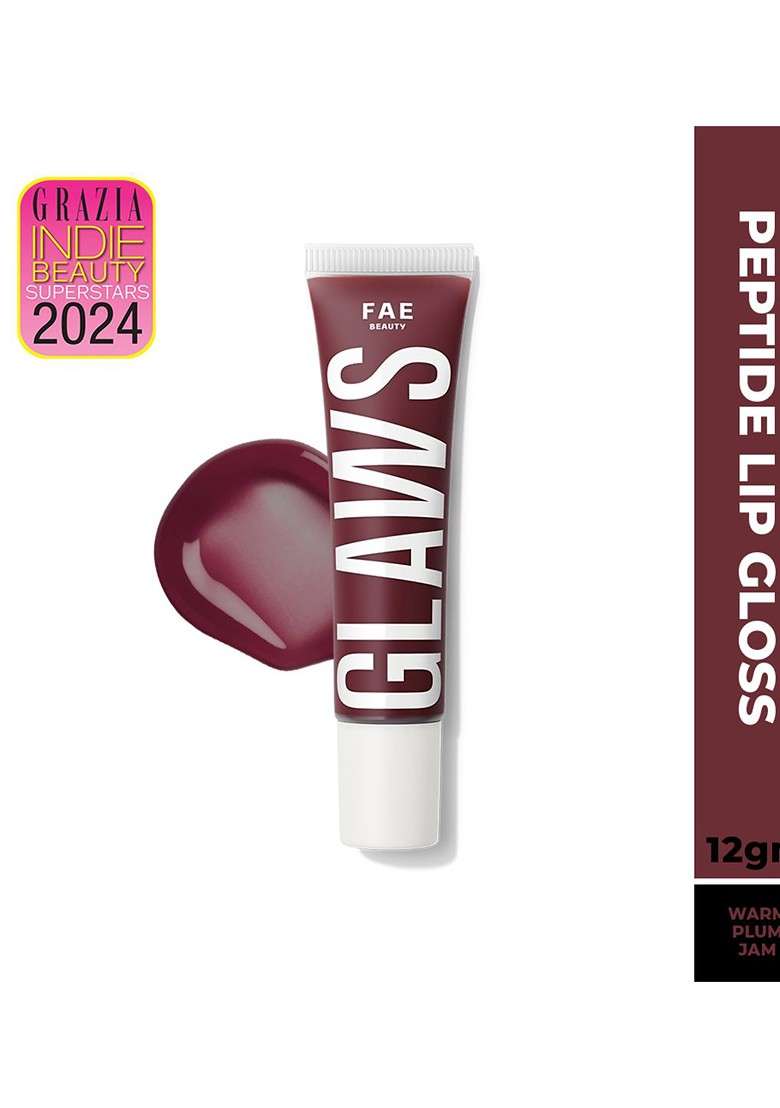 Fae Beauty Peptide Lip Gloss For Hydrating 12 G Warm Plum Jam - Indya