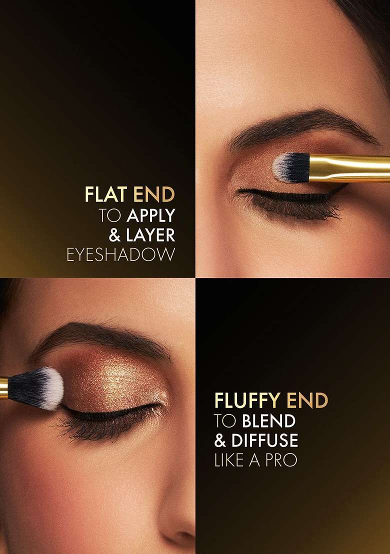 Lakme Absolute Makeup Master Tools Dual Ended Eyeshadow Brush For Effortless Application - Indya