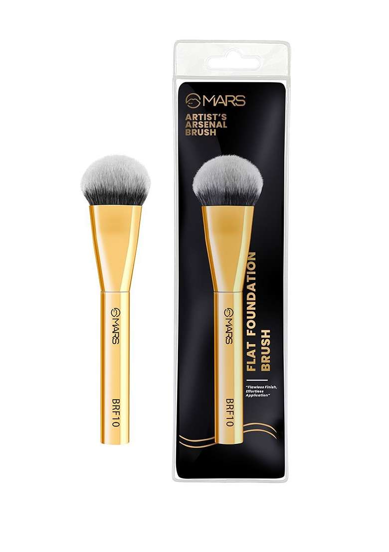 Mars Artists Arsenal Flat Foundation Brush Brf10 Gold Toned - Indya