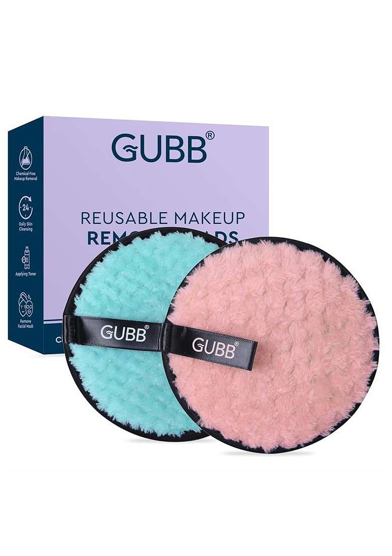 Gubb Set Of 2 Reuseable Makeup Remover Pads Pink Green - Indya