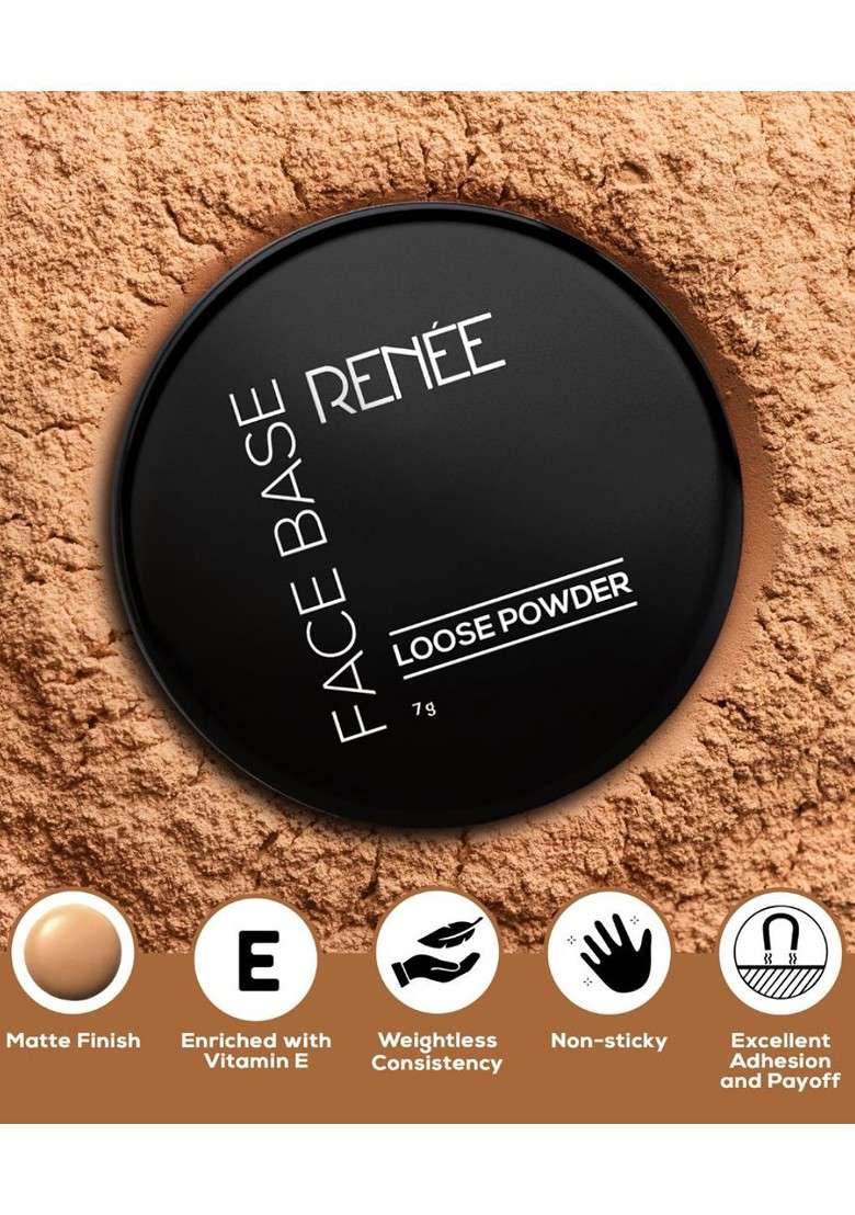 Renee Face Base Loose Powder Deep Beige 7G - Indya