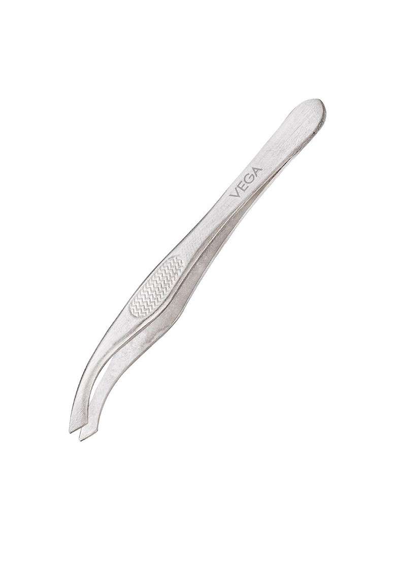 Vega Tw 03 Tweezer With Slant Tip Silver Toned - Indya