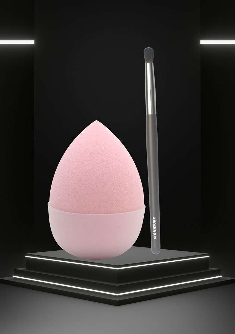 Basicare Set Of 2 Beauty Blender With Makeup Brush - Indya