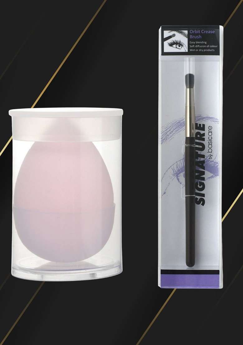 Basicare Set Of 2 Beauty Blender With Makeup Brush - Indya