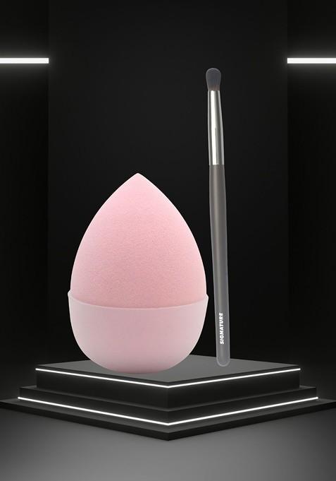Basicare Set Of 2 Beauty Blender With Makeup Brush