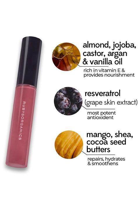 Ruby'S Organics Hydrating Nourishing Lip Oil Gloss With Almond 6 5Ml Pumpkin Spice