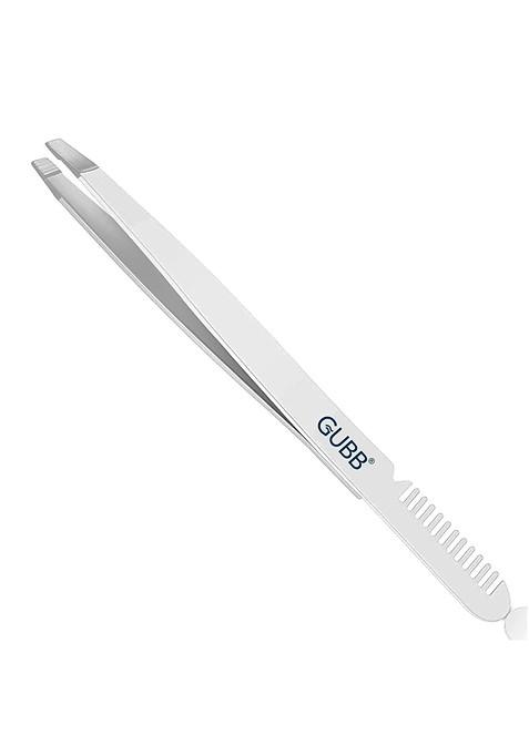Gubb Slant Tip Tweezer With Eyebrow Comb For Precise Facial Hair And Grooming