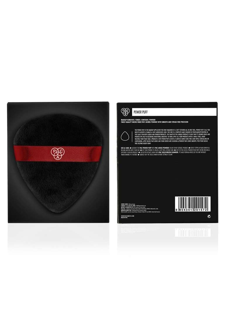 Pac Power Puff For Makeup Remover Toner Contour Powder Black - Indya