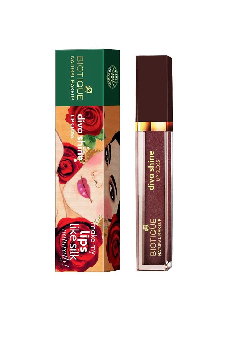 Biotique Natural Makeup Diva Shine Lip Gloss P108 Sugar Plum 3 Ml