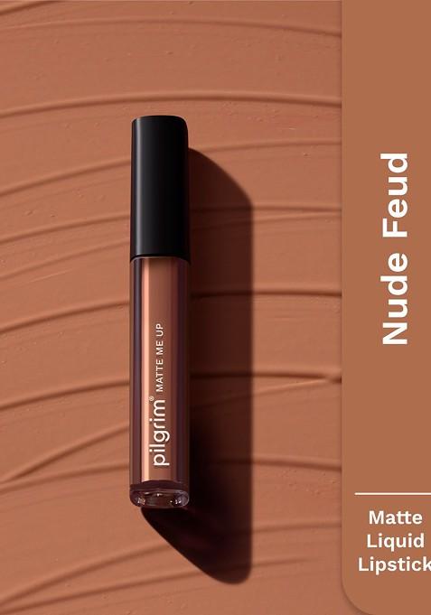 Pilgrim Matte Me Up Liquid Long Lasting Non Drying Lipstick 3 Ml Nude Feud 24