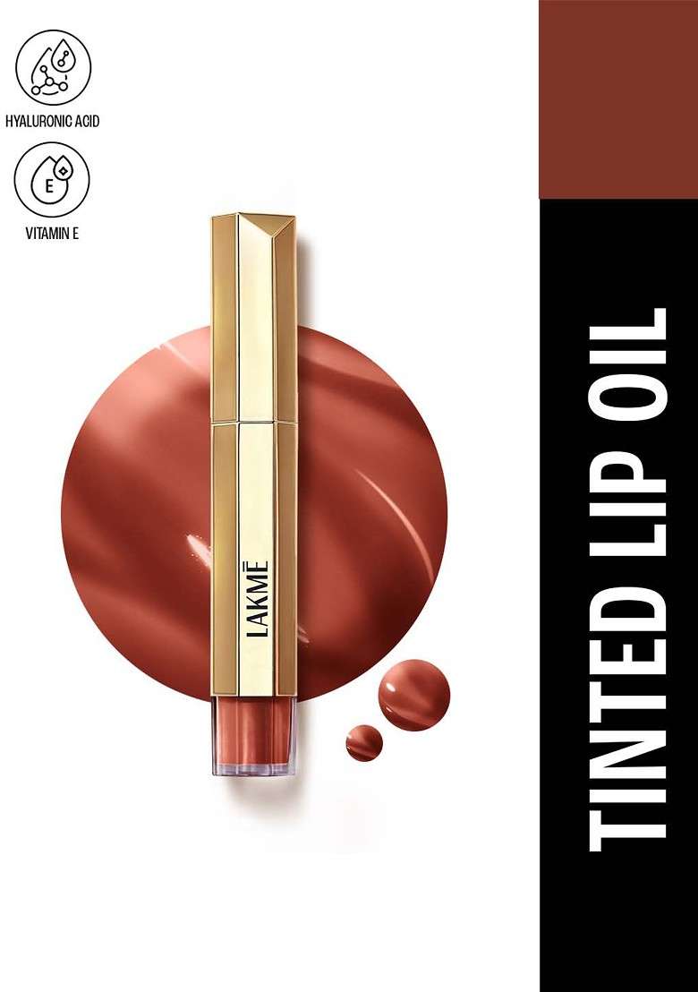 Lakme 9To5 Overtime Shine Tinted Lip Oil Gloss With Almond 5 3Ml Cocoa Truffle - Indya