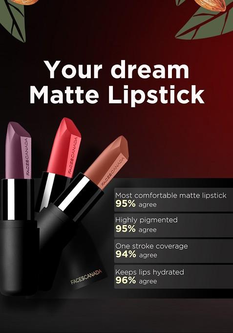 Faces Canada Weightless Matte Finish Hydrating Lipstick With Almond Oil Subtle Mauve 10