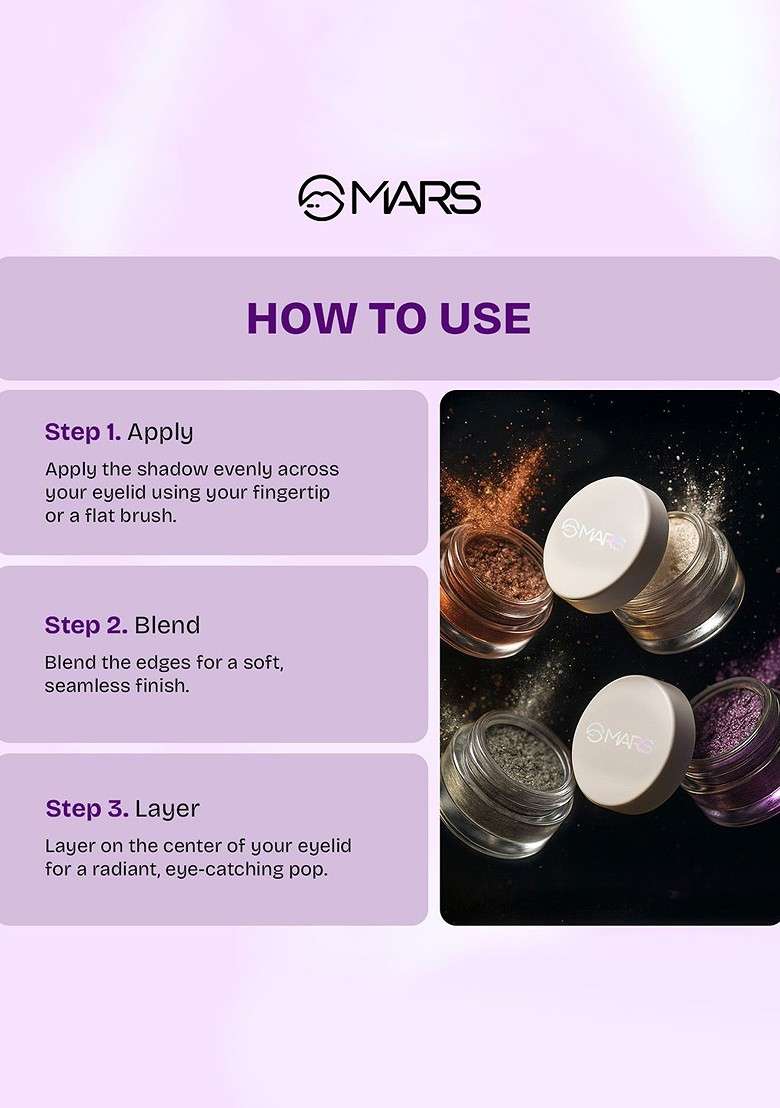 Mars Starlit Pot Shimmer Duo Chrome Eyeshadow Shade 03 - Indya
