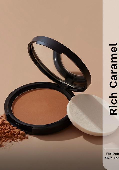 Pilgrim Matte Finish Compact Powder For Radiant Skin 9G Rich Caramel 325