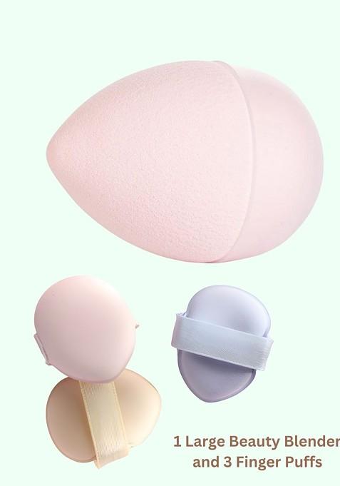 Basicare Set Of 4 Diamond Sponges Finger Puffs Beauty Blenders