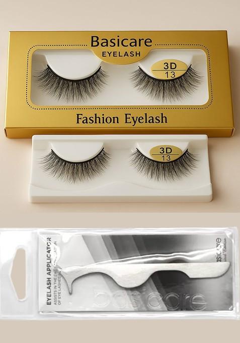 Basicare Set Of 2 3D False Eyelashes With Eyelash Applicator