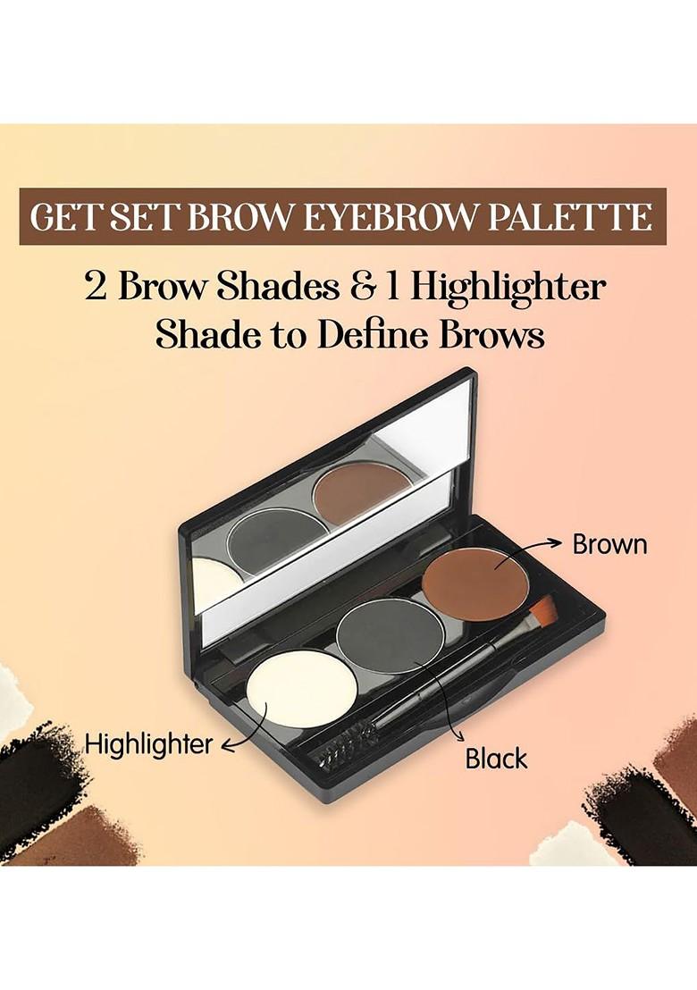 Coloressence Get Set Brow Palette 4 8 G Black Brown Highlighter