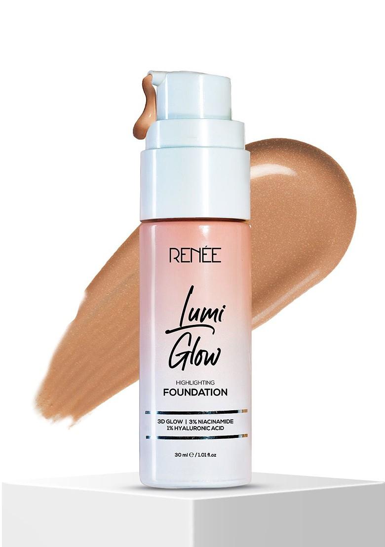 Renee Lumi Glow Highlighting Liquid Foundation With 3D 30 Ml Silk Cocoa