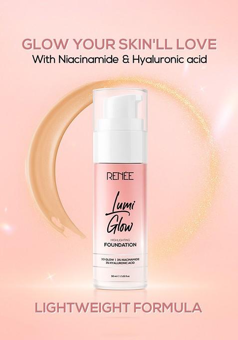 Renee Lumi Glow Highlighting Liquid Foundation With 3D 30 Ml Silk Cocoa