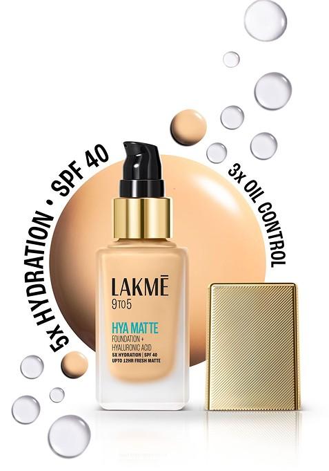 Lakme 9To5 Hya Matte Foundation With Hyaluronic Acid Spf40 25Ml Warm Creme W120