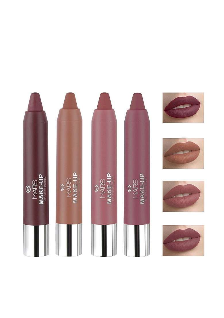 Mars Set Of 4 Smooth Pigmented Lipstick Pencil 3 6 G Each Shade F - Indya