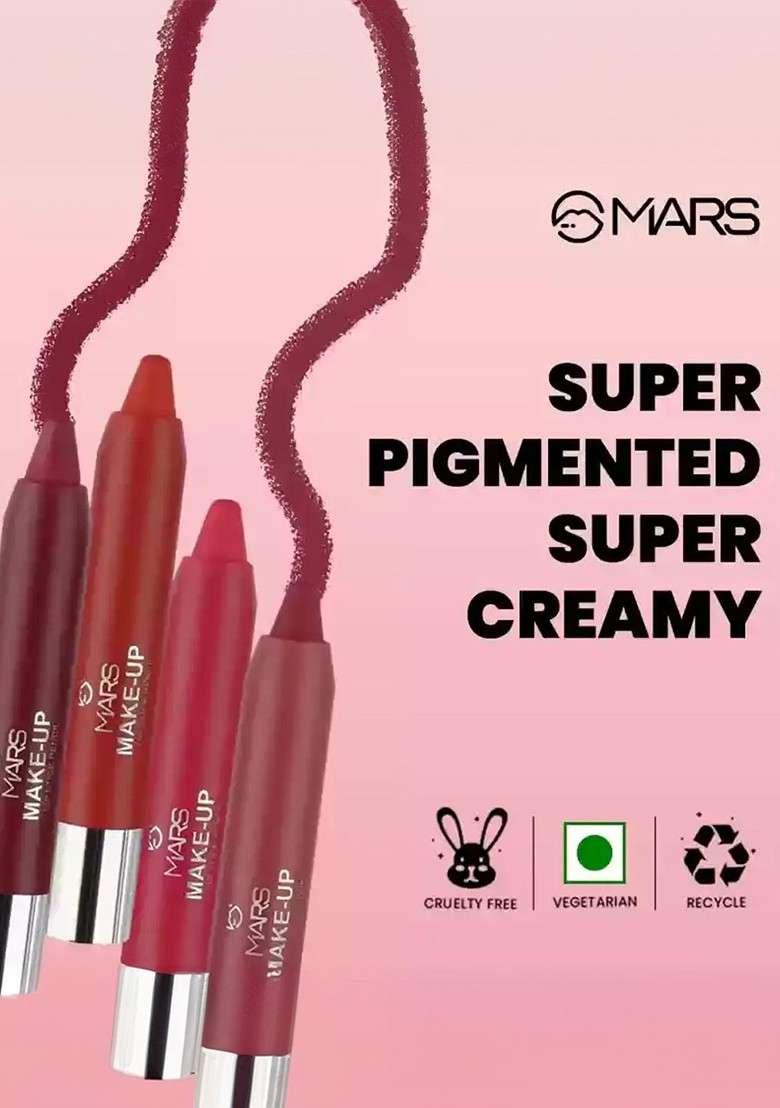 Mars Set Of 4 Smooth Pigmented Lipstick Pencil 3 6 G Each Shade F - Indya