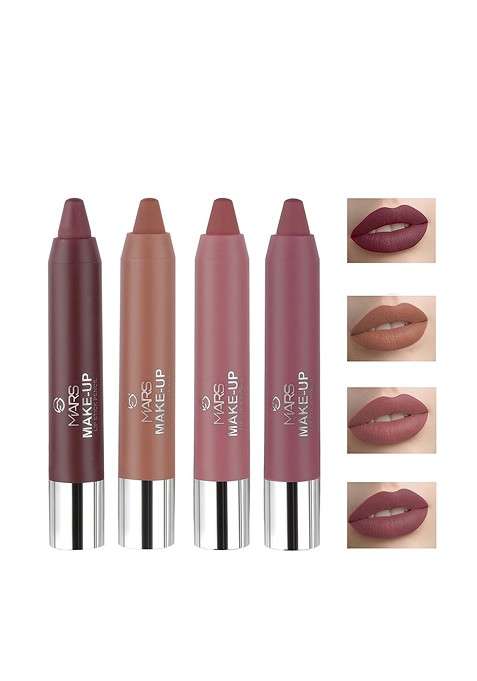 Mars Set Of 4 Smooth Pigmented Lipstick Pencil 3 6 G Each Shade F