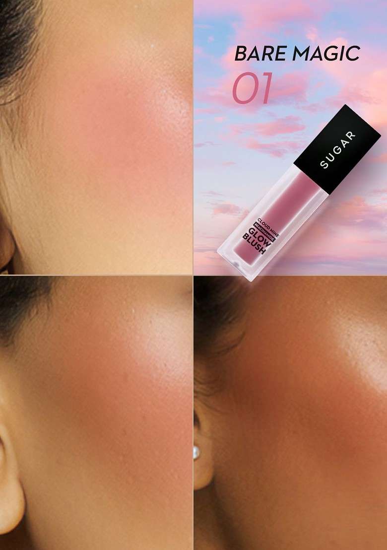 Sugar Cloud Nine Niacinamide Glow Blush 7 6 Ml Bare Magic 01 - Indya
