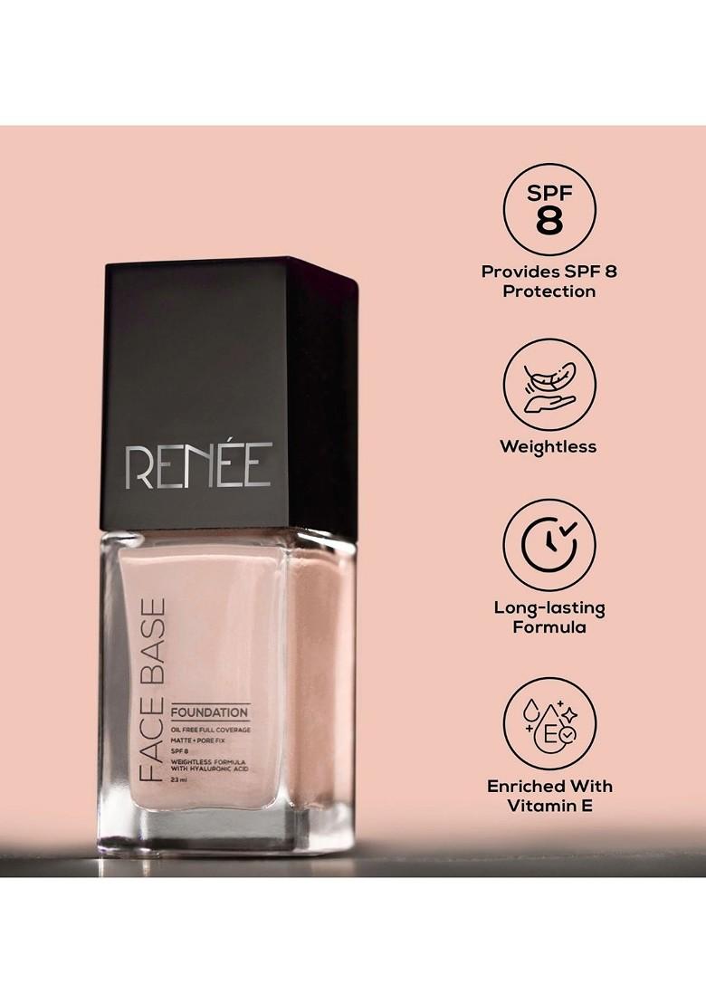 Renee Face Base Spf 8 Oil Free Full Coverage Liquid Foundation 23 Ml Frappe