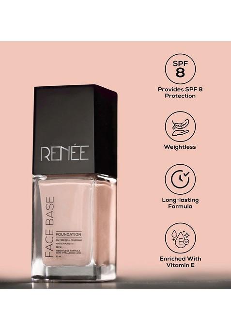 Renee Face Base Spf 8 Oil Free Full Coverage Liquid Foundation 23 Ml Frappe